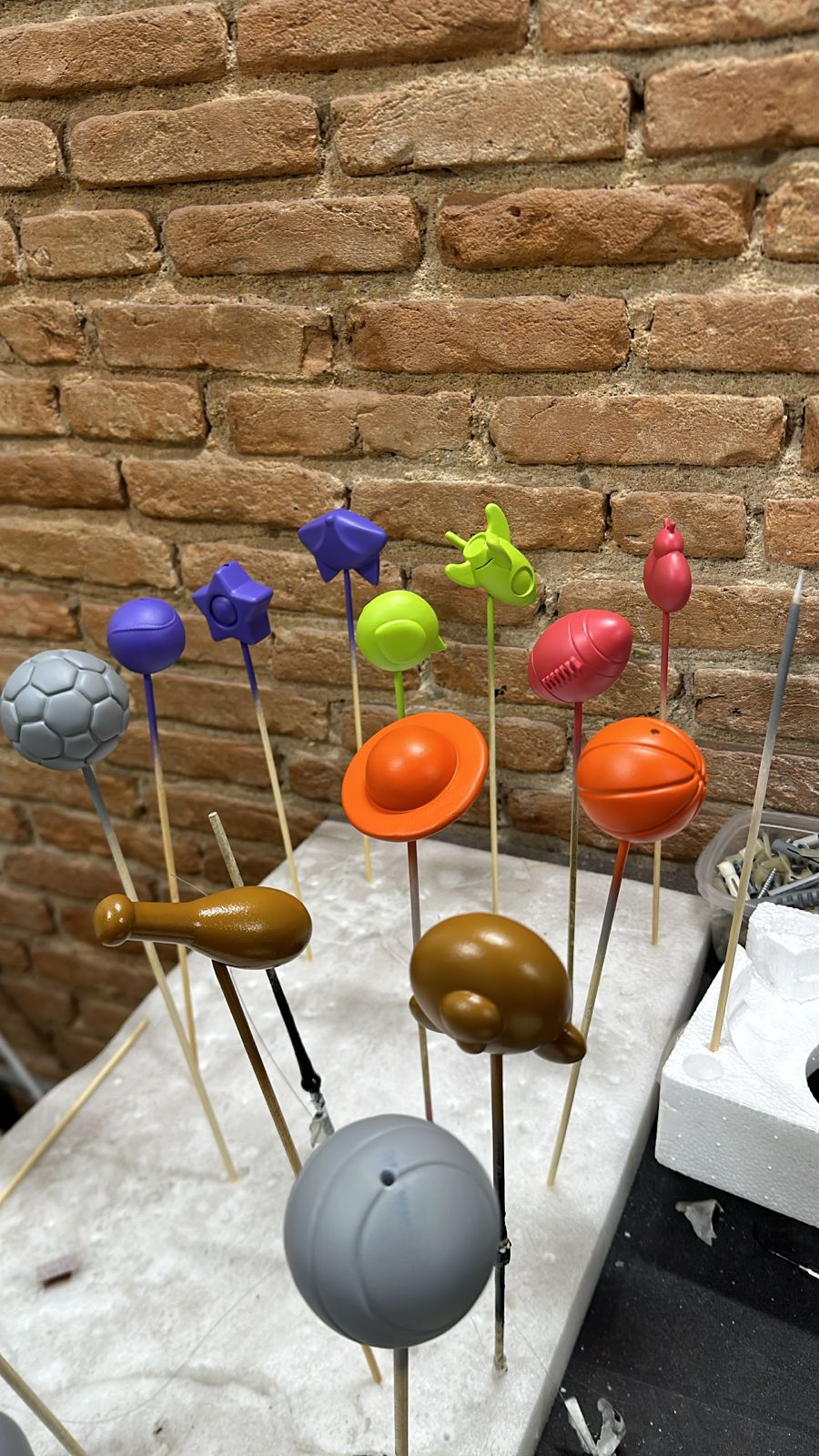 Painted mobile toys