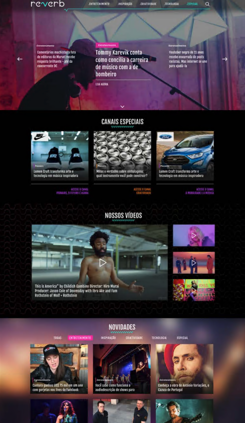 Reverb homepage